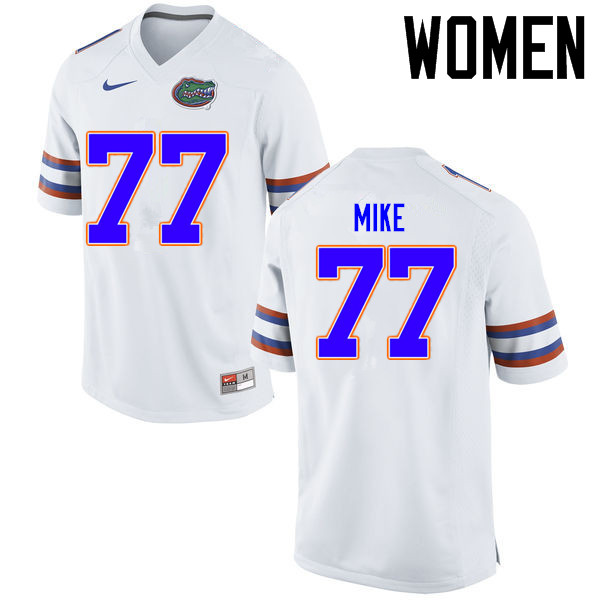 Women Florida Gators #77 Andrew Mike College Football Jerseys Sale-White